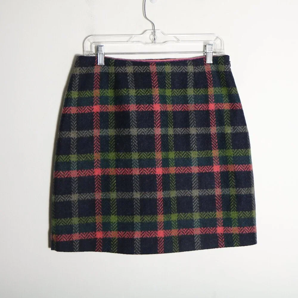Boden British Tweed By Moon Wool Plaid Pencil Skirt 8 Preppy Acedemia Classic
